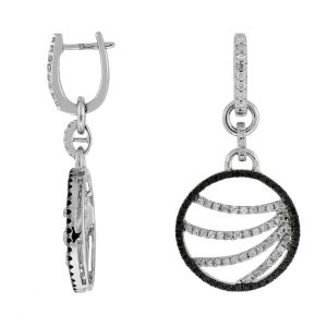 BLACK DIAMOND & DIA EARRING