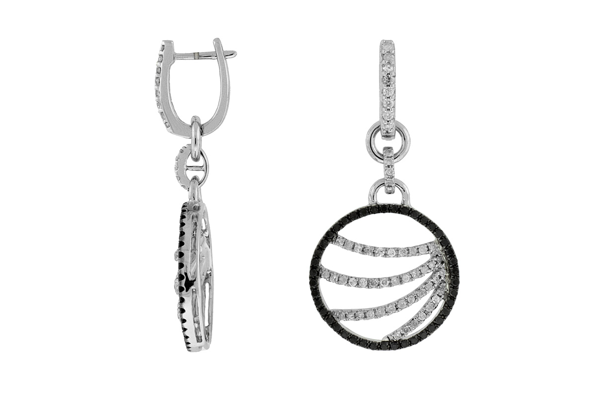 BLACK DIAMOND & DIA EARRING