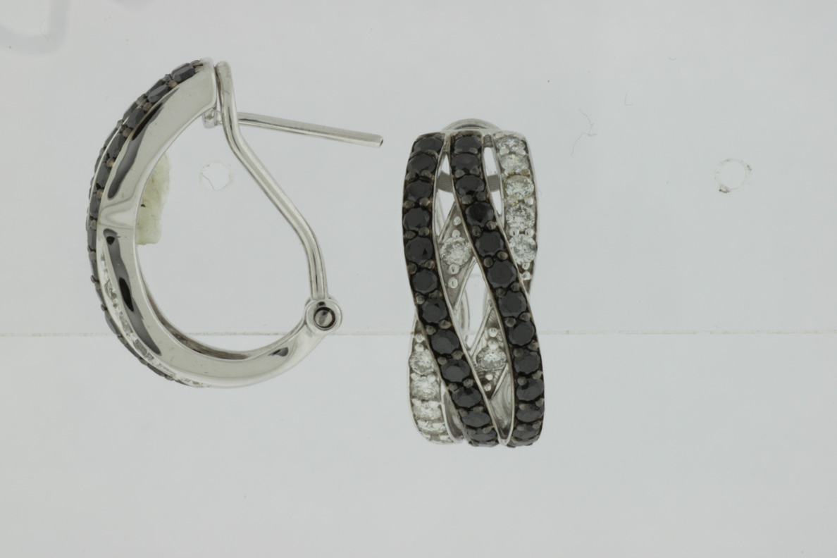 BLACK DIAMOND & DIA EARRING