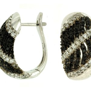 BLACK DIAMOND & DIA EARRING