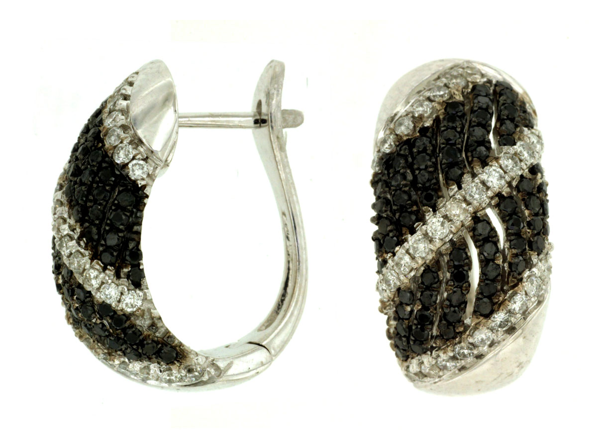 BLACK DIAMOND & DIA EARRING