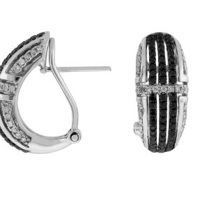 BLACK DIAMOND & DIA EARRING