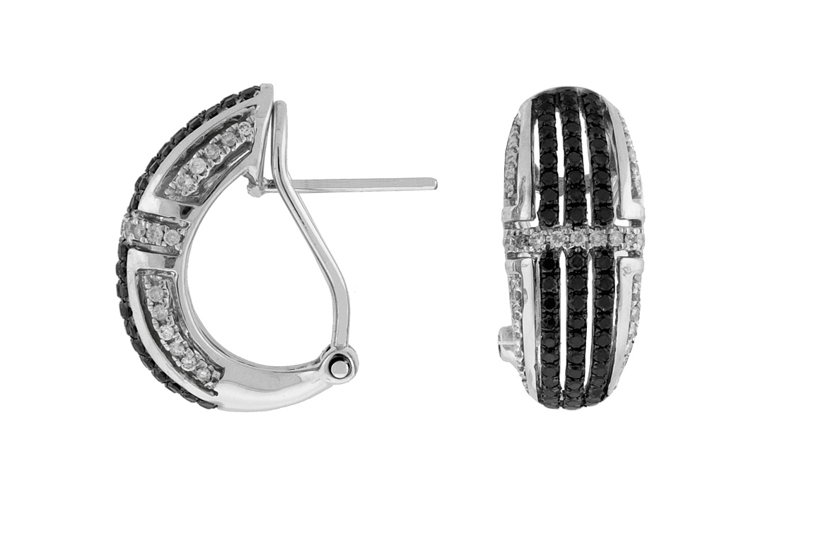 BLACK DIAMOND & DIA EARRING