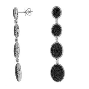 BLACK DIAMOND & DIA EARRING