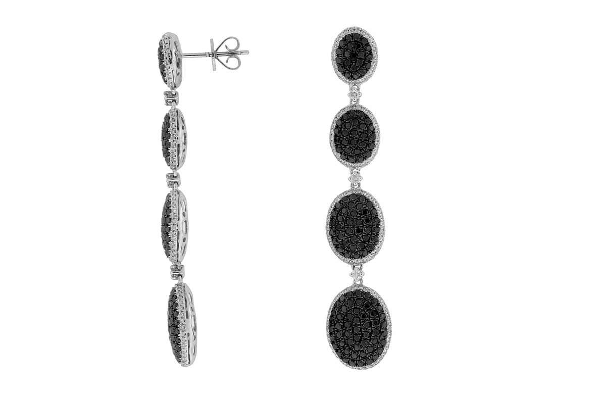 BLACK DIAMOND & DIA EARRING