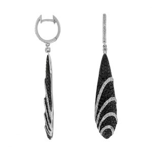 BLACK DIAMOND & DIA EARRING