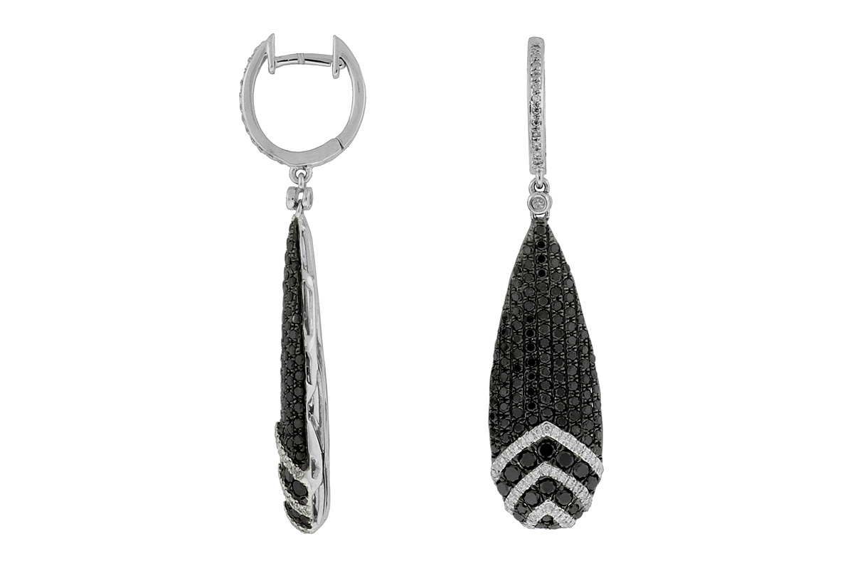 BLACK DIAMOND & DIA EARRING