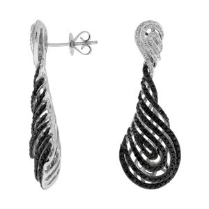 BLACK DIAMOND & DIA EARRING