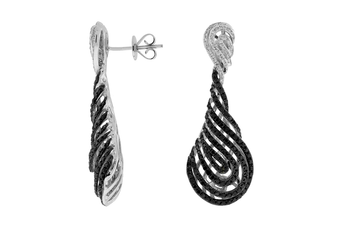 BLACK DIAMOND & DIA EARRING