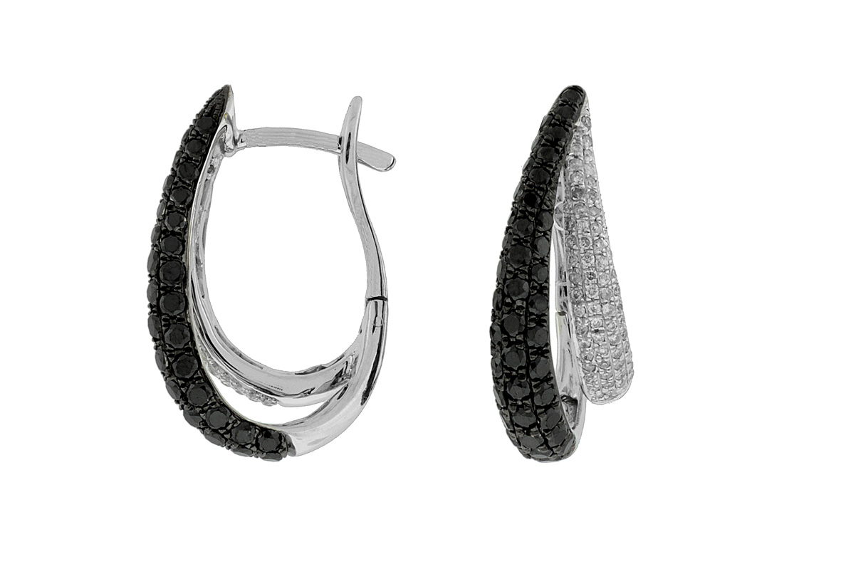 BLACK DIAMOND & DIA EARRING
