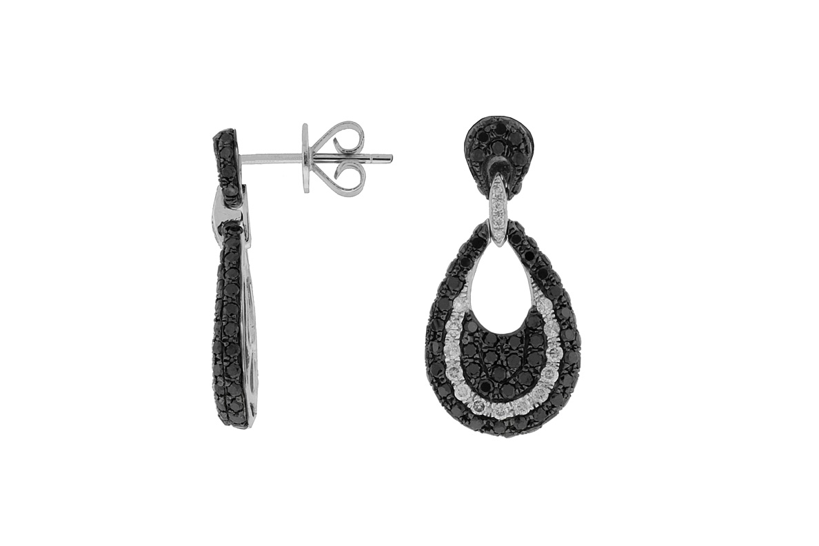 BLACK DIAMOND & DIA EARRING