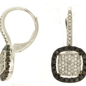 BLACK DIAMOND & DIA EARRING