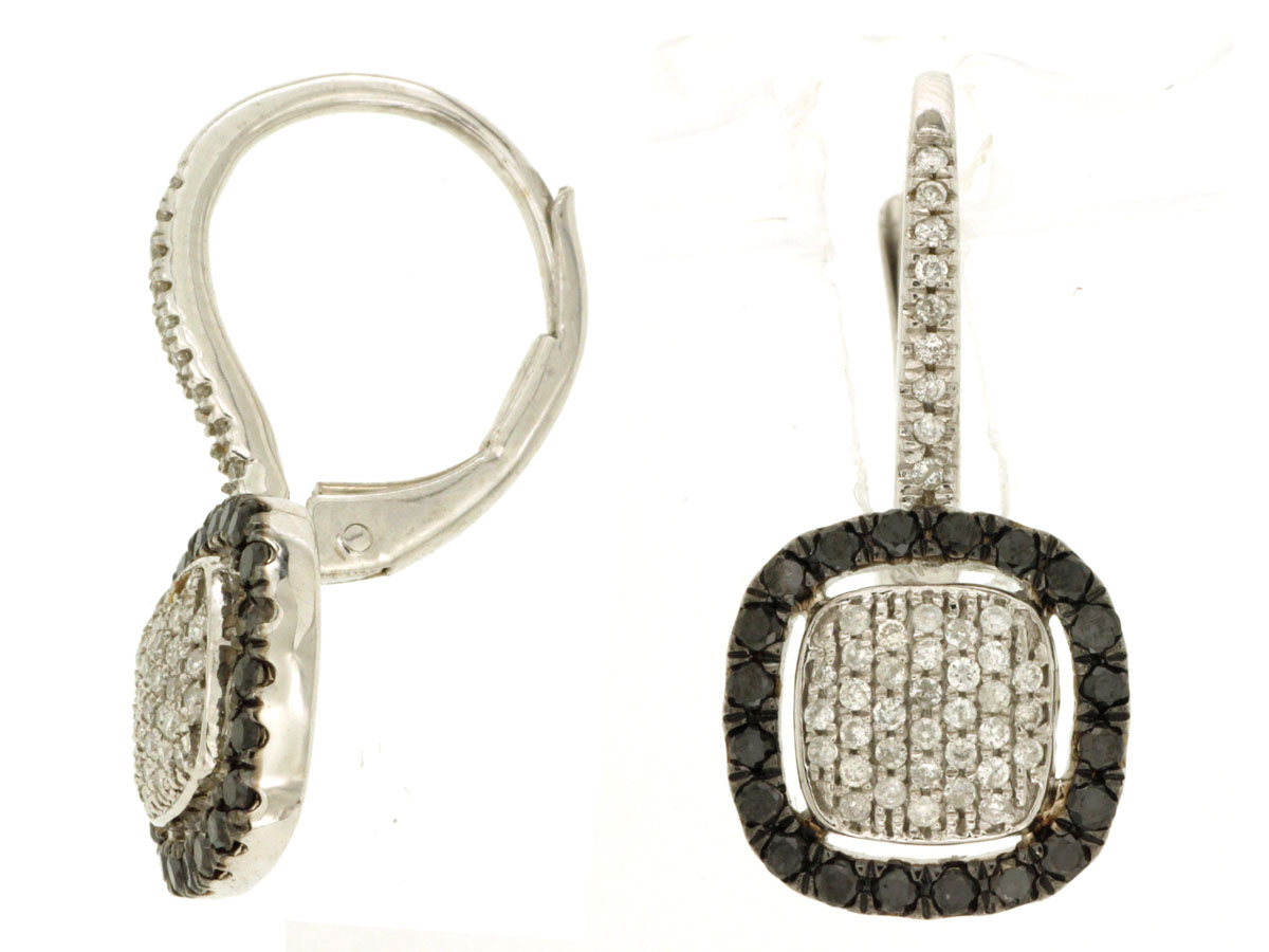 BLACK DIAMOND & DIA EARRING