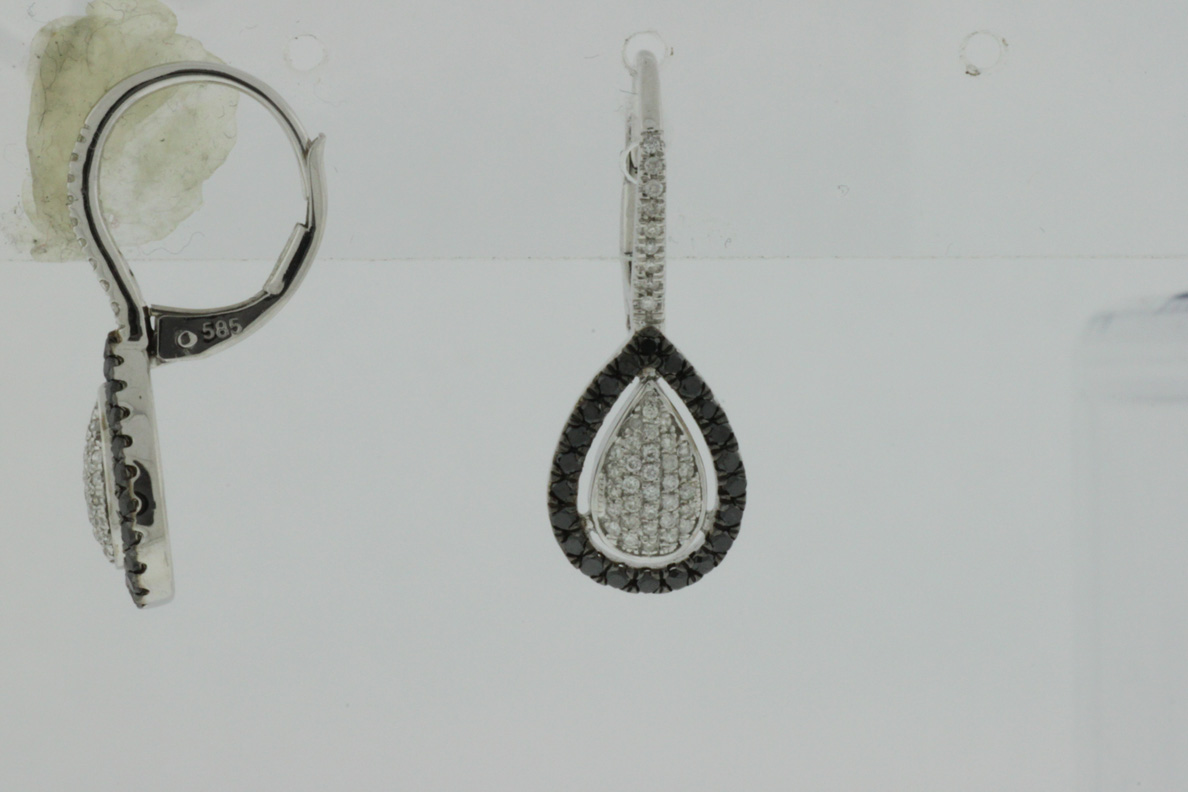 BLACK DIAMOND & DIA EARRING