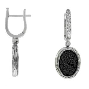 BLACK DIAMOND & DIA EARRING