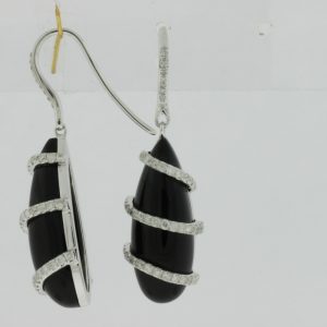 DIAMOND & BLACK ONYX EARRING