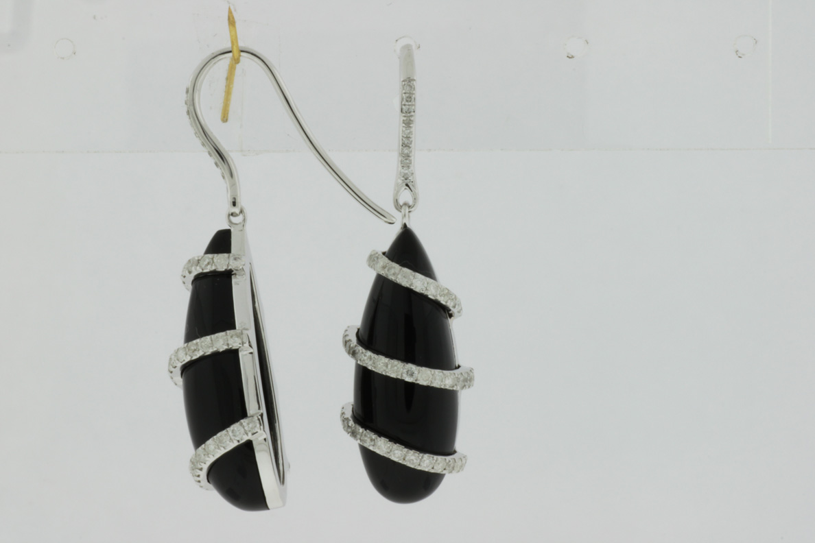 DIAMOND & BLACK ONYX EARRING