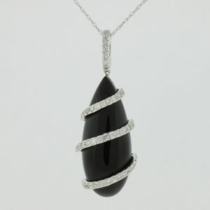 DIAMOND & BLACK ONYX PENDANT