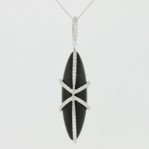 DIAMOND & BLACK ONYX PENDANT