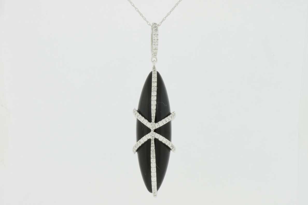 DIAMOND & BLACK ONYX PENDANT