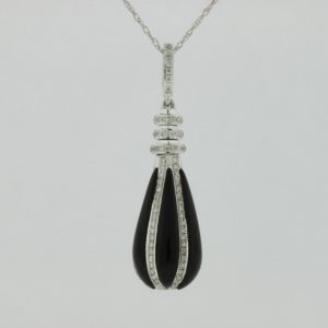 DIAMOND & BLACK ONYX PENDANT