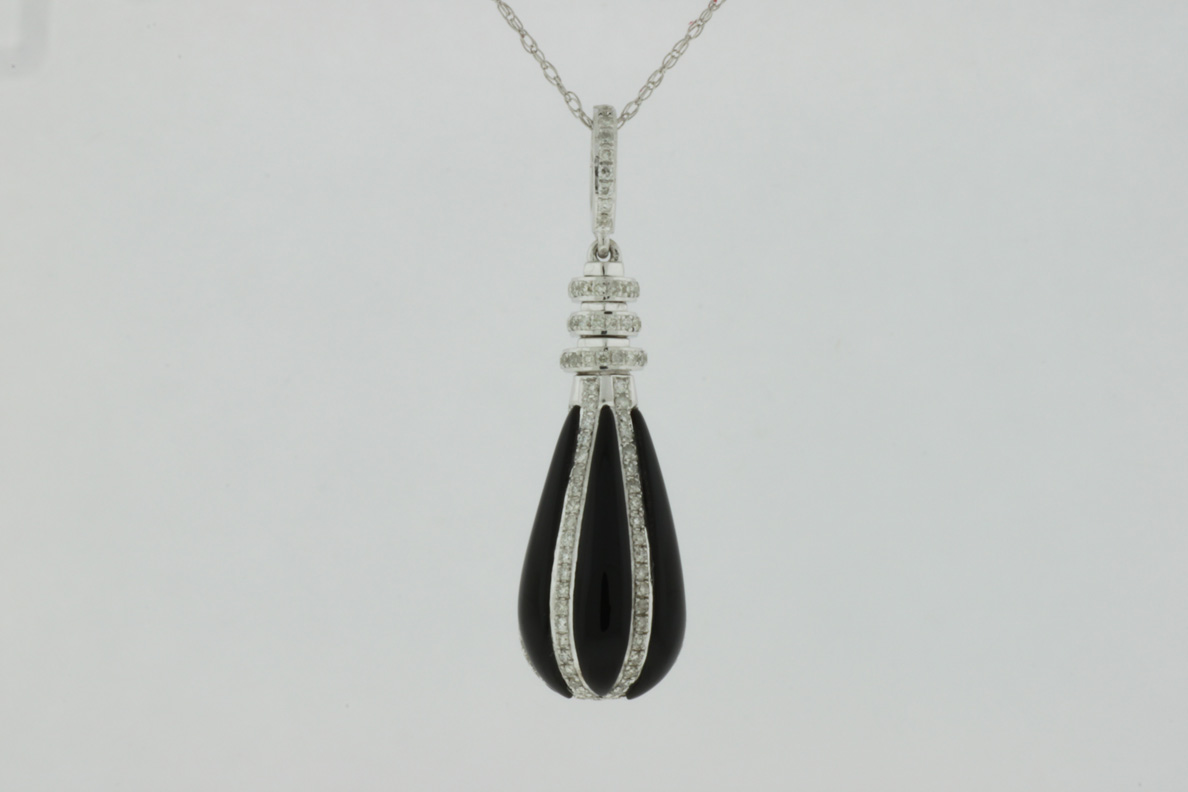 DIAMOND & BLACK ONYX PENDANT