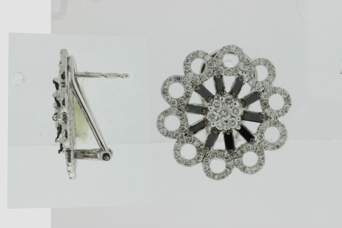 BLACK DIAMOND & DIA EARRING
