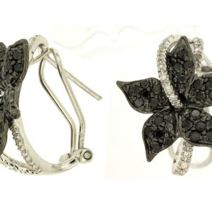 BLACK DIA & DIA FLOWER EARRING