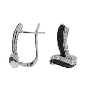 BLACK DIAMOND & DIA EARRING