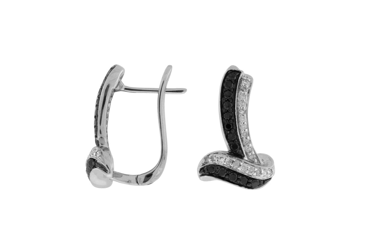 BLACK DIAMOND & DIA EARRING
