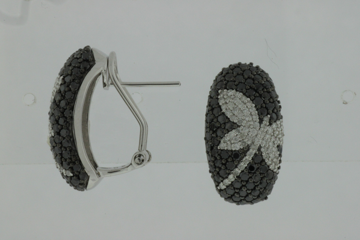 BLACK DIAMOND & DIA EARRING