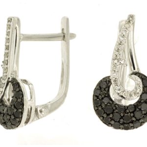 BLACK DIAMOND & DIA EARRING