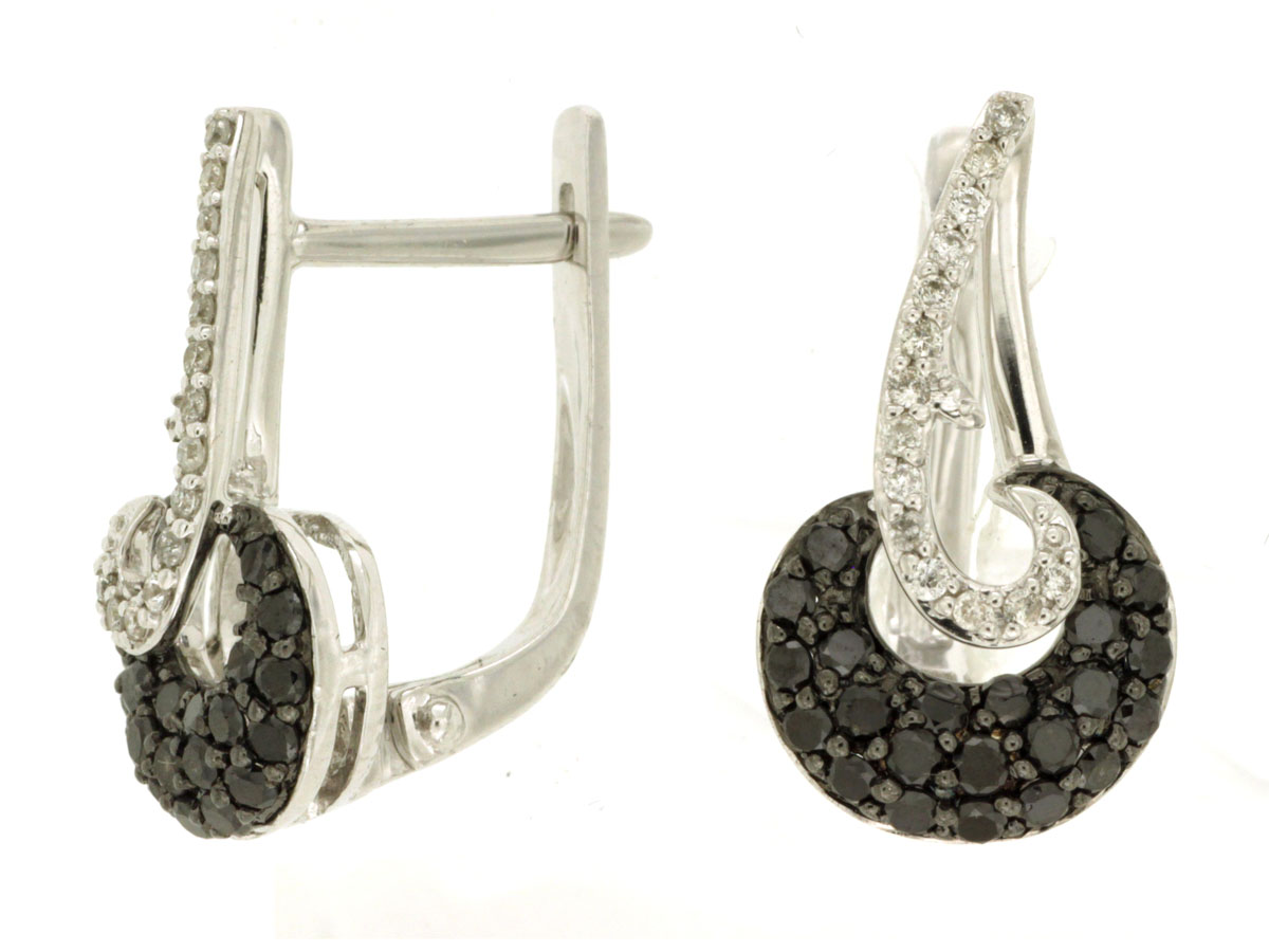 BLACK DIAMOND & DIA EARRING