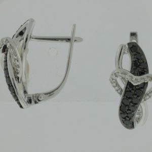 BLACK DIAMOND & DIA EARRING