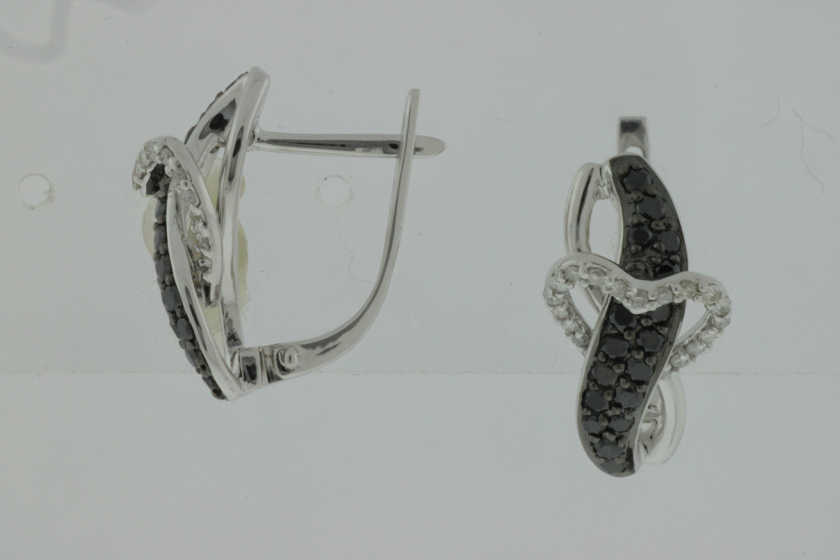 BLACK DIAMOND & DIA EARRING