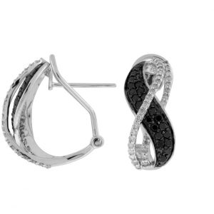 BLACK DIAMOND & DIA EARRING