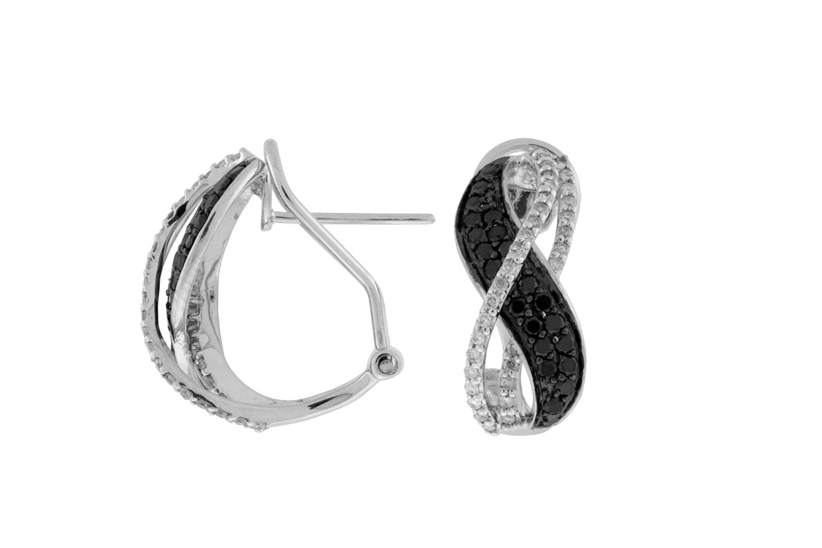 BLACK DIAMOND & DIA EARRING
