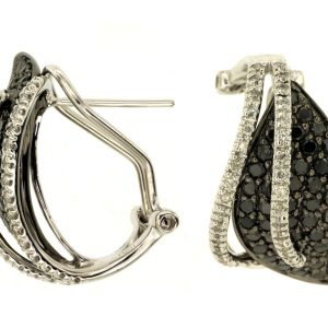 BLACK DIAMOND & DIA EARRING