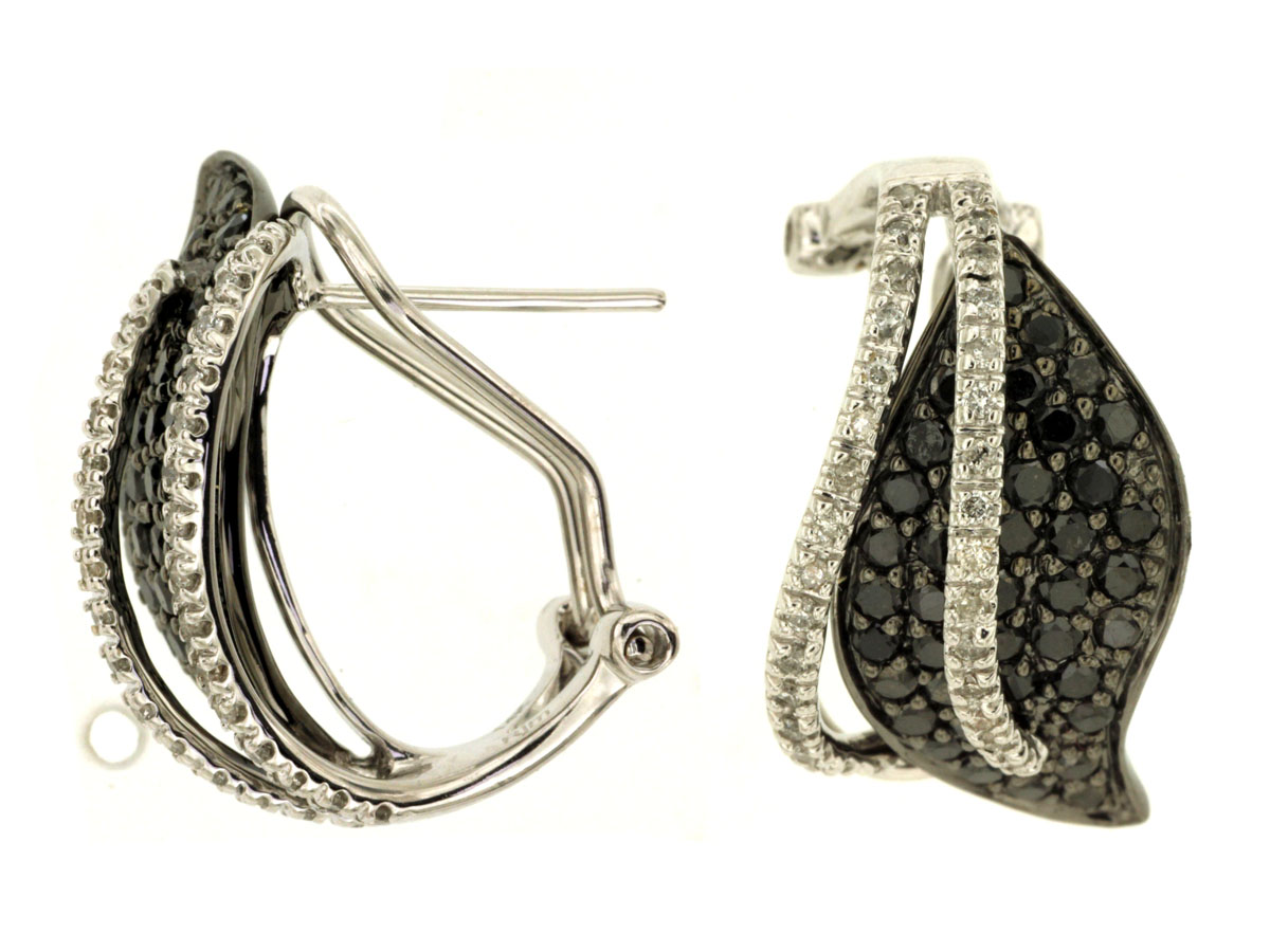 BLACK DIAMOND & DIA EARRING