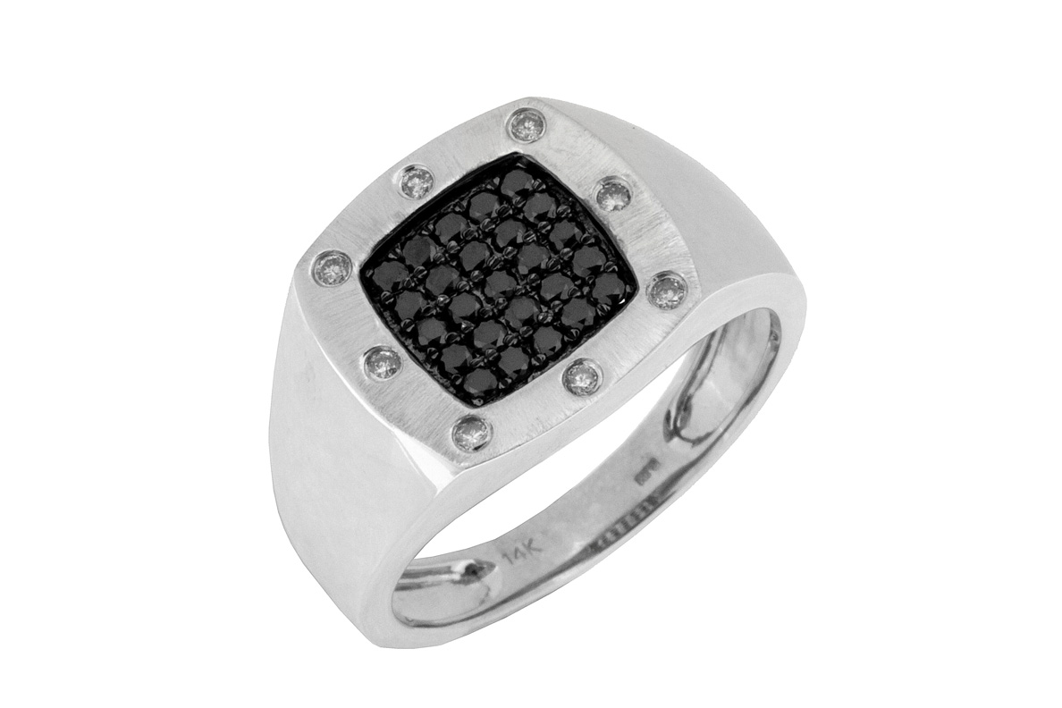MEN'S BLACK DIAMOND & DIA RING