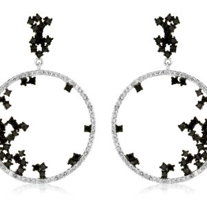 DIAMOND &BLACK DIAMOND EARRING