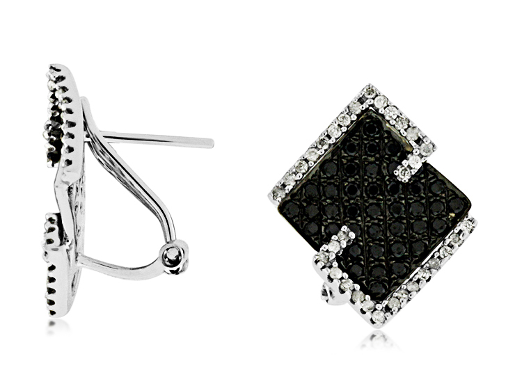 DIAMOND &BLACK DIAMOND EARRING