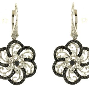 BLACK DIAMOND & DIA EARRING