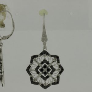 BLACK DIAMOND & DIA EARRING