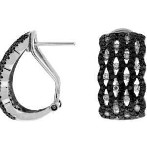 DIAMOND &BLACK DIAMOND EARRING