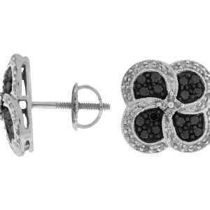 DIAMOND &BLACK DIAMOND EARRING