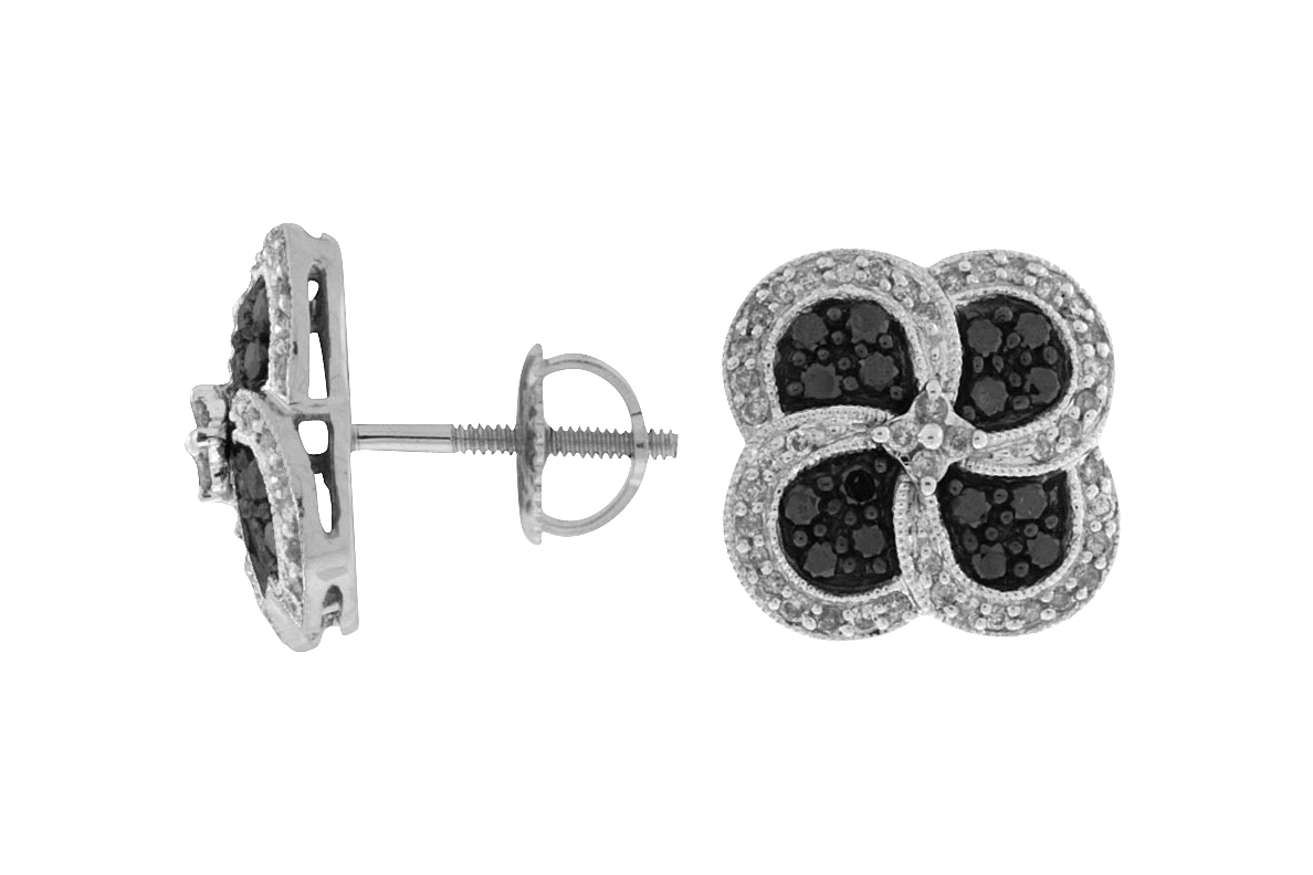 DIAMOND &BLACK DIAMOND EARRING