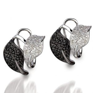 DIAMOND &BLACK DIAMOND EARRING