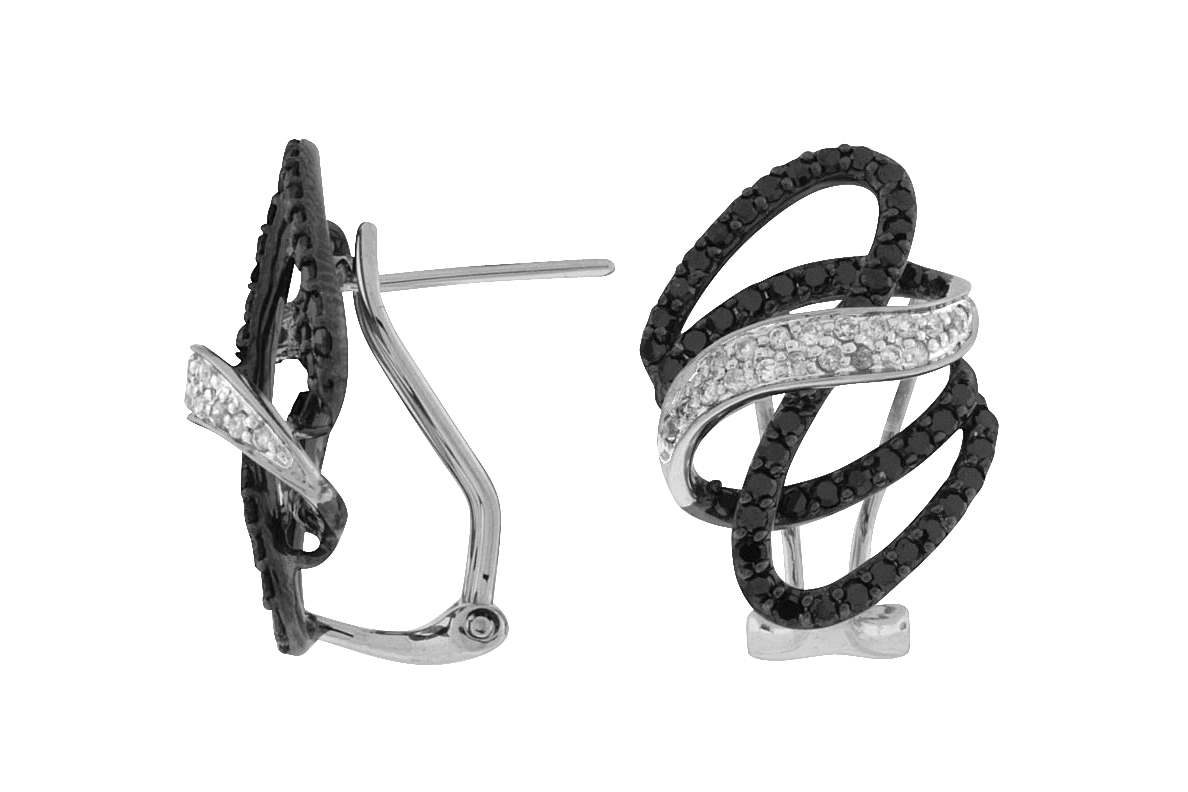 DIAMOND &BLACK DIAMOND EARRING