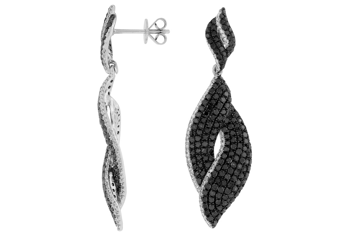 DIAMOND &BLACK DIAMOND EARRING